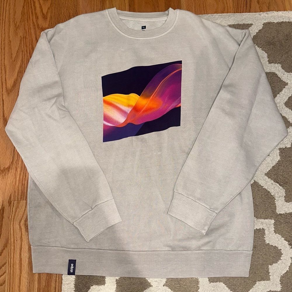 NEW Stripe company logo Crew neck sweater Unisex XL